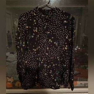 Art class from Target blouse in black with pink flower print.